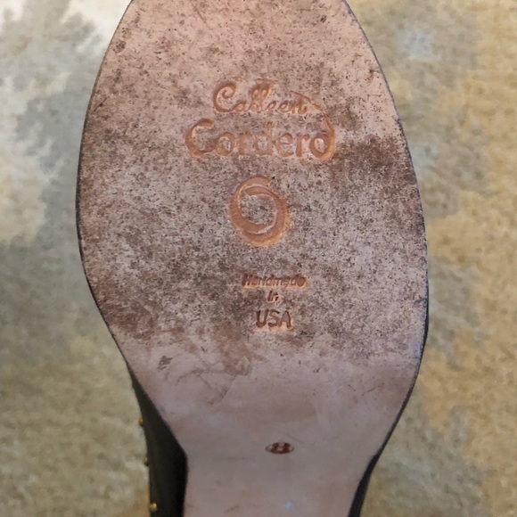 Calleen Cordero Women’s Leather Studded Oxford Pumps Wood Heel Shoes sz 8 EUC! - Picture 9 of 10